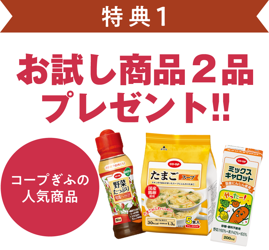 特典1 お試し商品プレゼント！