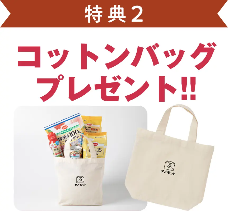 特典2 コットンバッグプレゼント!